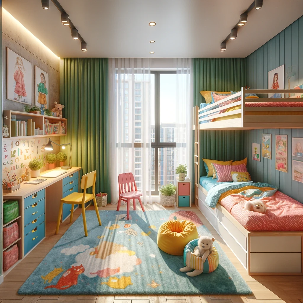 Habitación infantil con litera